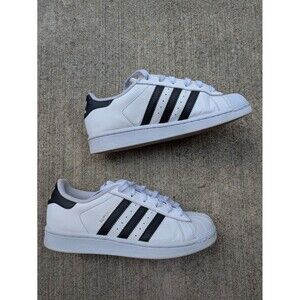 Adidas 3 Stripes White Black Superstar Men Shoes Size 6